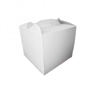 Коробка для торта біла, 250х250х300 мм