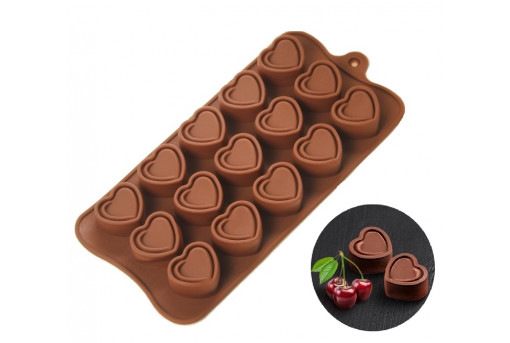 Силіконова форма для шоколадних цукерок Серця 