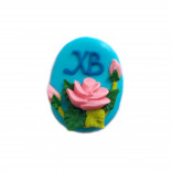Цукрова фігурка Пасхальне яйце блакитне з трояндами