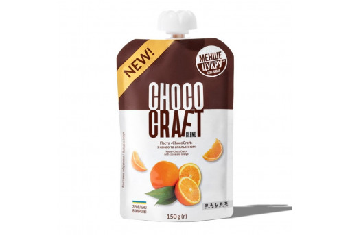 Шоколадна паста з какао та апельсином ChocoCraft 150 г