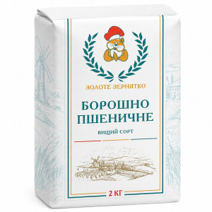Пшеничная мука высшего сорта Золоте зернятко, 2 кг