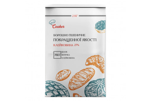 Пшеничная мука для пиццы и круассанов улучшенного качества, 2 кг