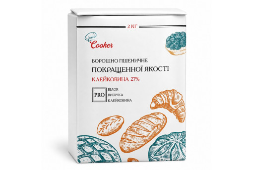 Пшеничне борошно для піци та круасанів покращеної якості, 2 кг
