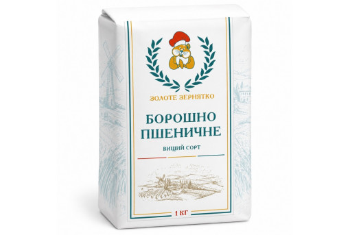 Пшеничная мука высшего сорта Золоте зернятко, 1 кг