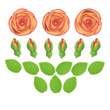Цукрові фігурки Чайні троянди оранжеві