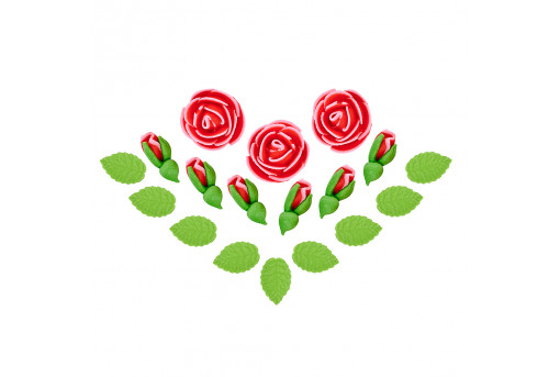 Сахарные фигурки Чайные розы красные