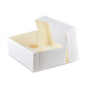 Коробка для кексов, маффинов, капкейков белая на 6 шт.