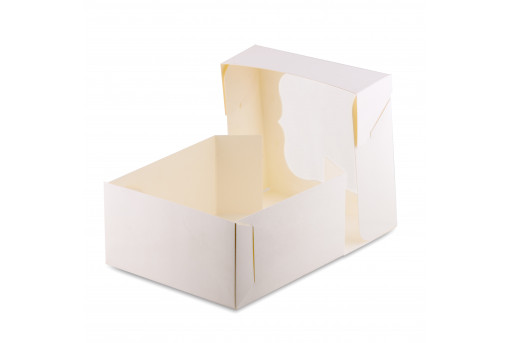Коробка для кексов, маффинов, капкейков белая на 4 шт.